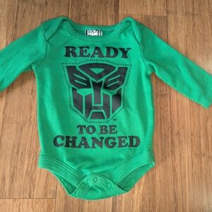 Green Transformers baby One Piece Bodysuit